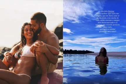 Francisco Gil e Alane Dias na Estação Plus, em seu aniversário