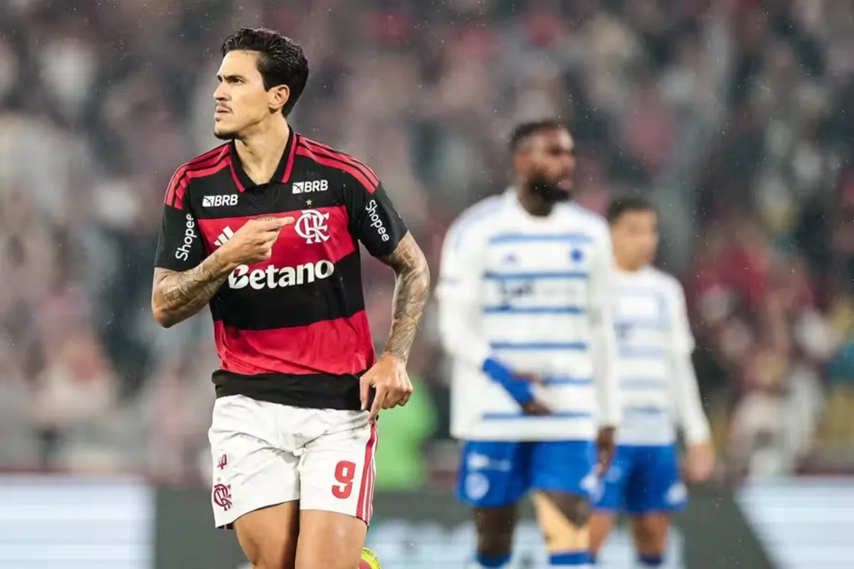 Pedro celebra gol do Flamengo durante transmissão da Rádio Estação Plus