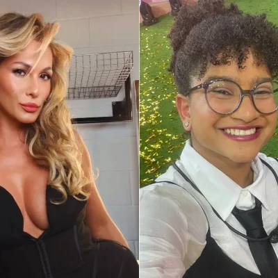 Lívia Andrade Milena apresentando o programa no Rádio Estação Plus